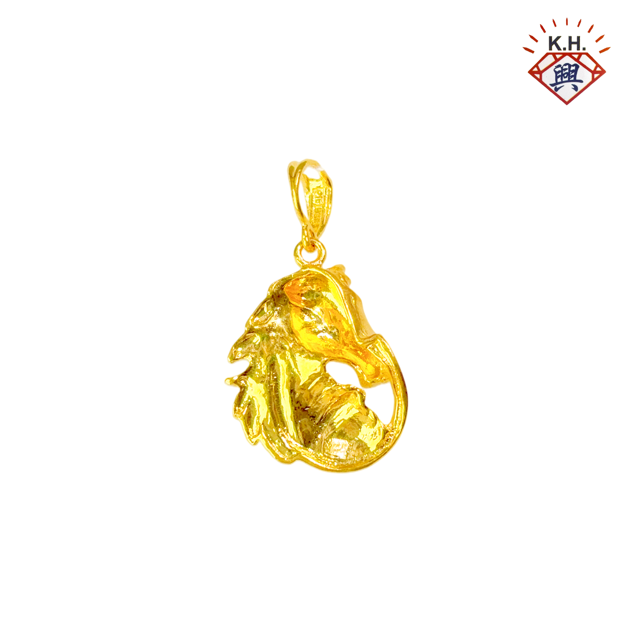 916 Gold Pendant – Golden Horse Head 1 (黄金马头1)