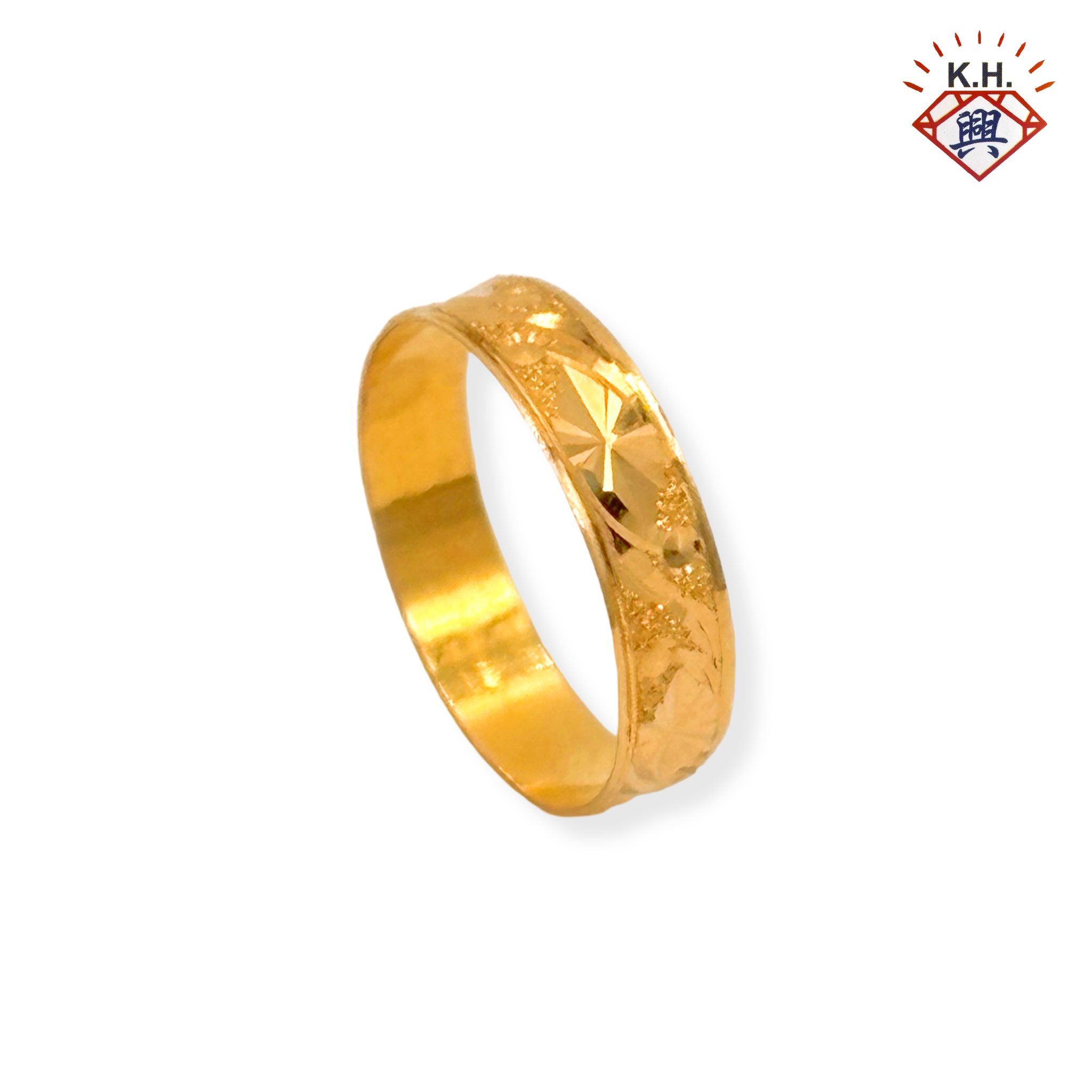 916 Gold Ring - Belah Rotan Batik 1