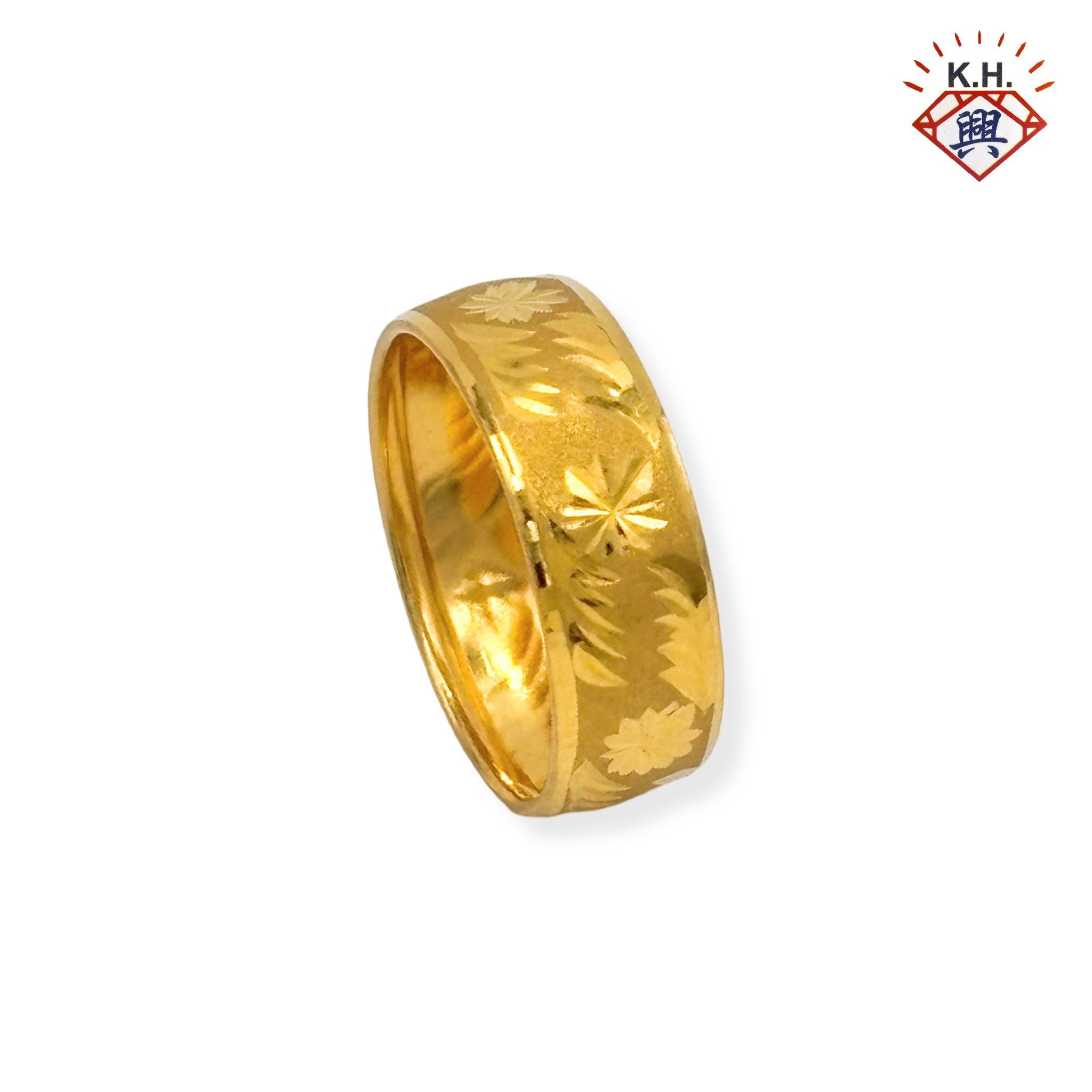 916 Gold Ring - Belah Rotan Batik 2 (~3mm to 7.5mm)