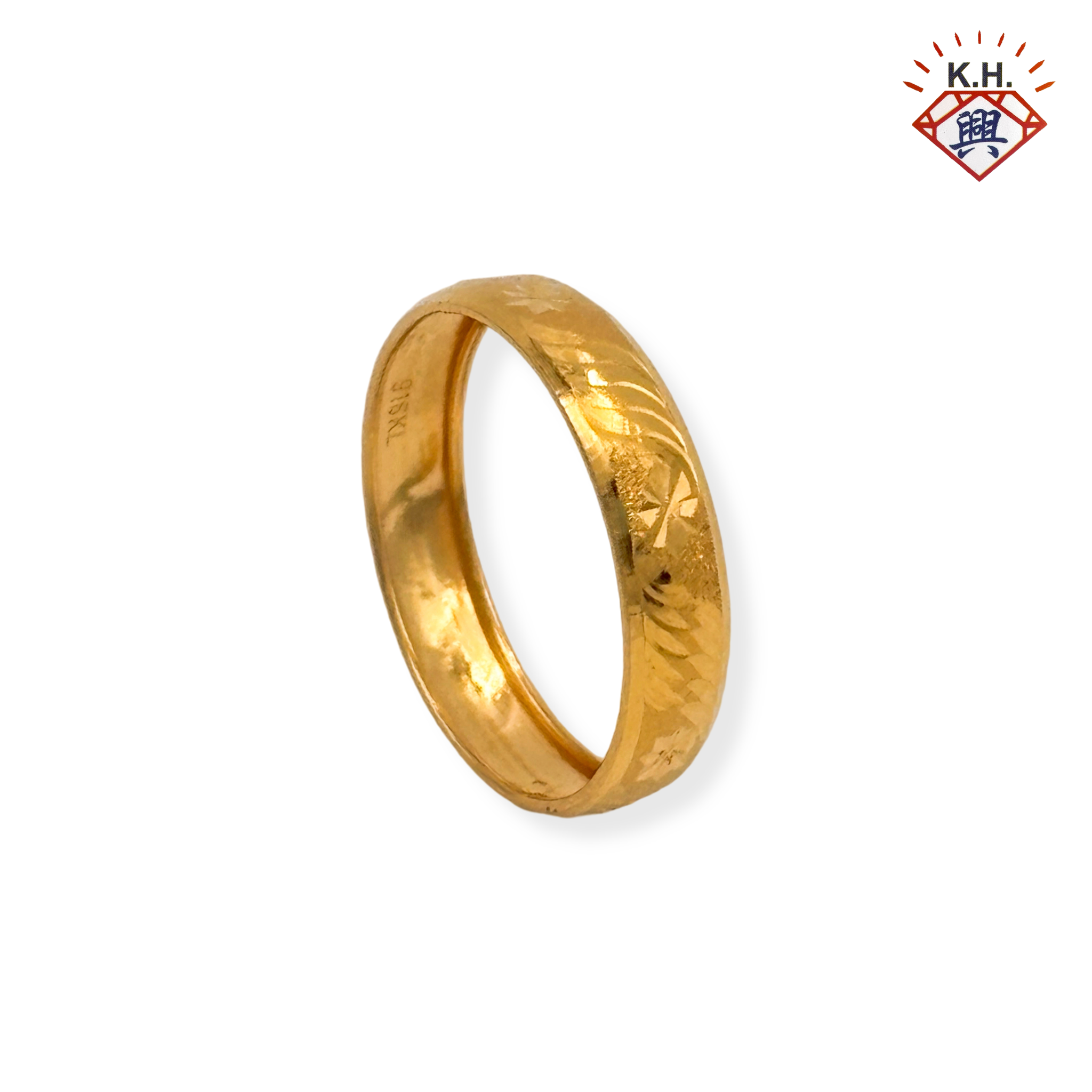 916 Gold Ring - Belah Rotan Batik 2 (~3mm to 7.5mm)