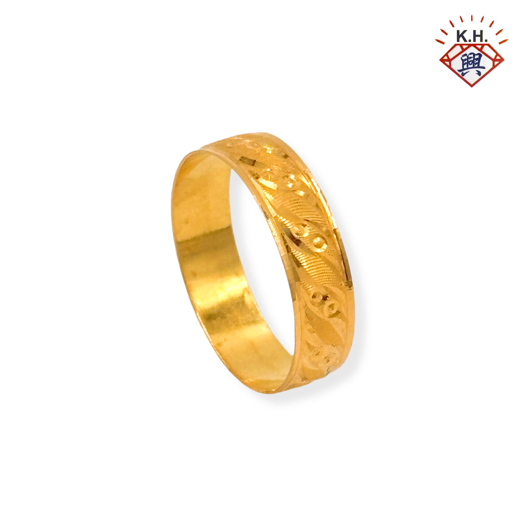 916 Gold Ring - Belah Rotan Classic Mata Kucing