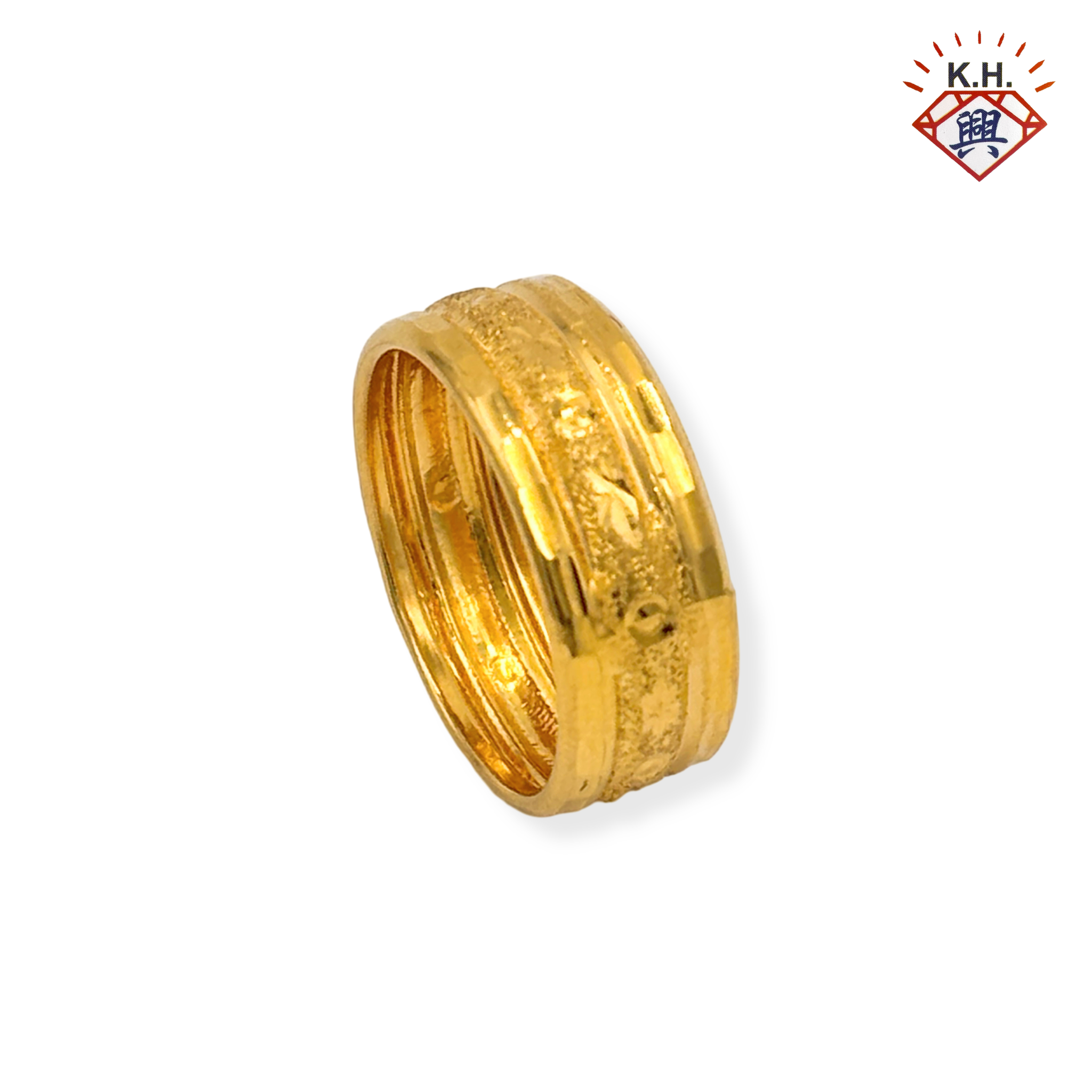 916 Gold Ring - Belah Rotan Tiga Jalur