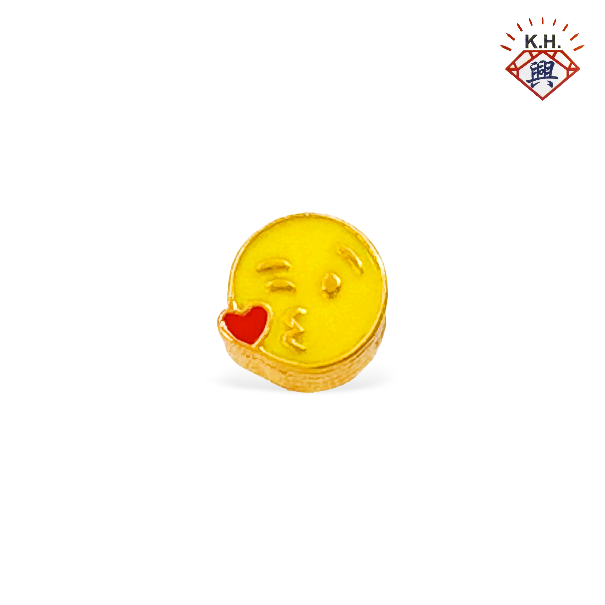 916 Gold Bead – Wink & Kiss Emoji