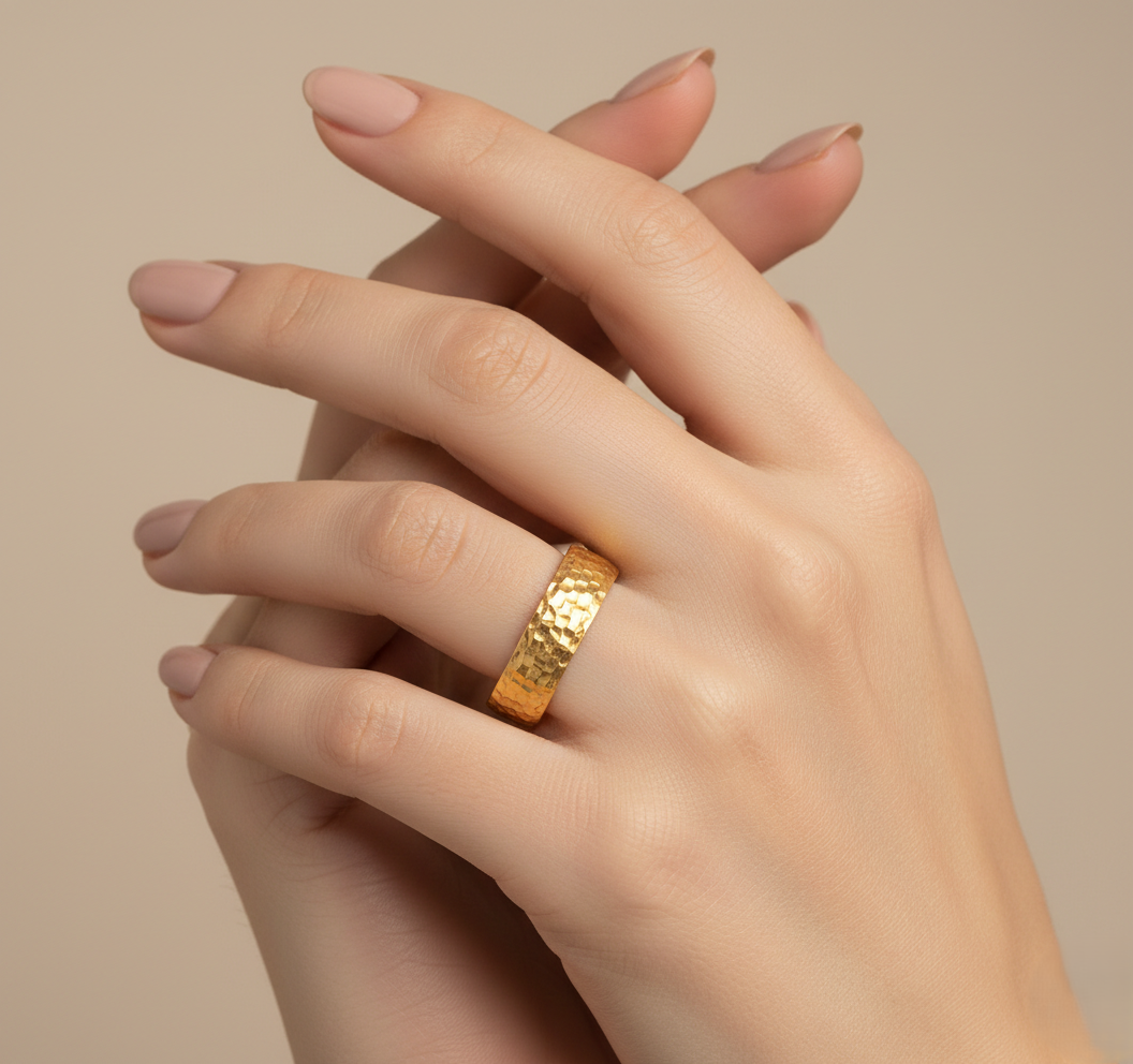 916 Gold Ring -Crushed Ice Hollow (碎碎冰(空)）