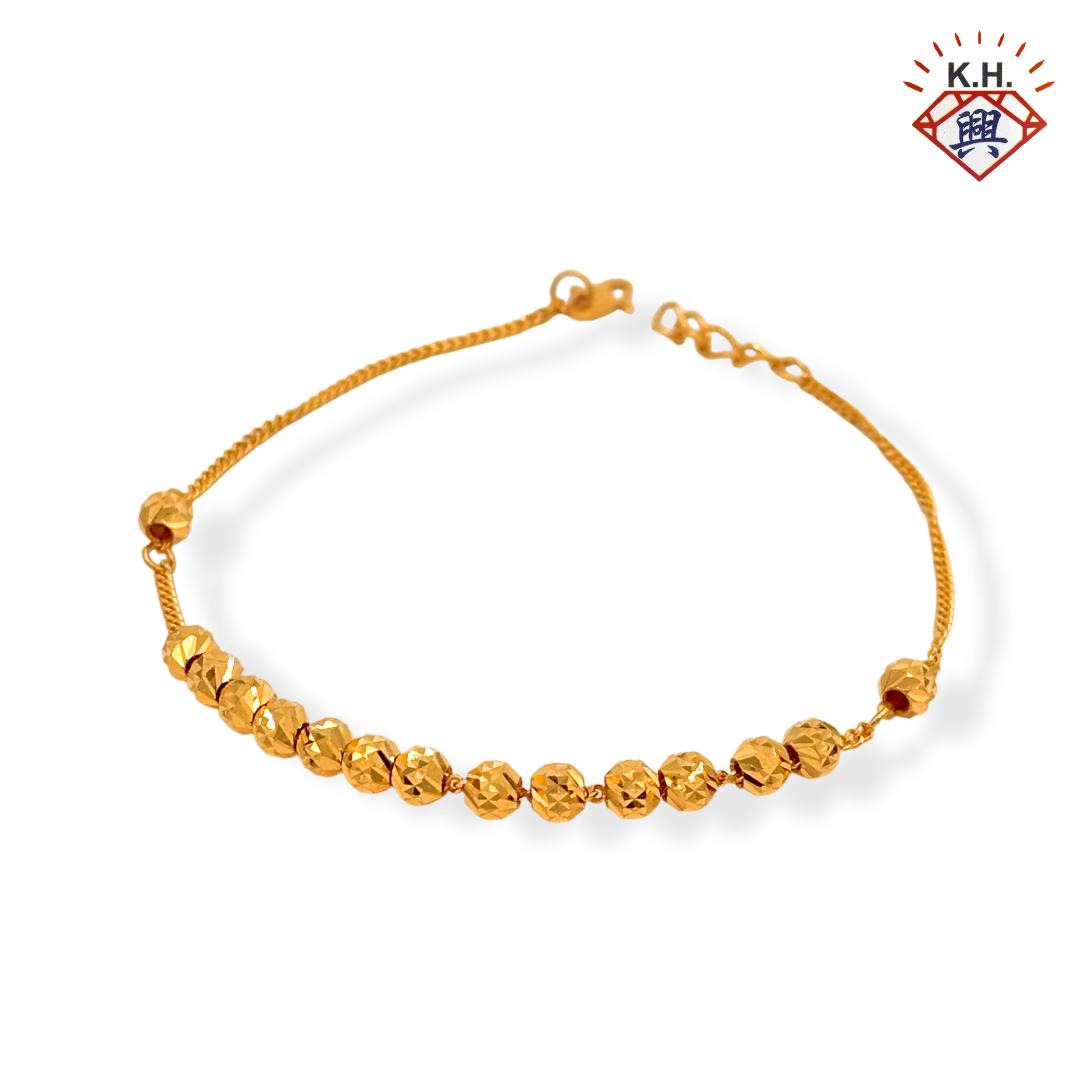 916 Gold Bracelet - Kait Satu Boba 1 (单扣串珠 1)