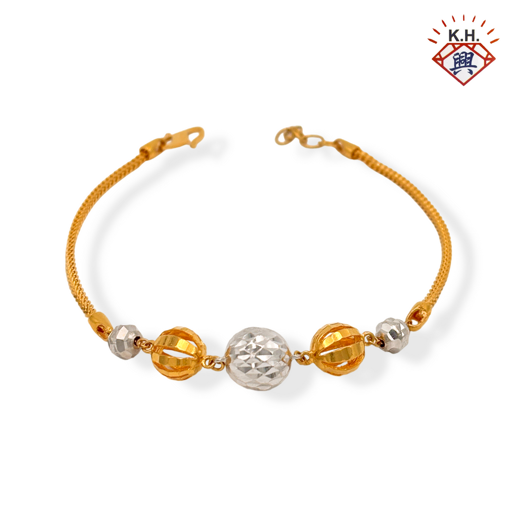 916 Gold Bracelet - Kait Satu Boba 3 (单扣串珠 3)