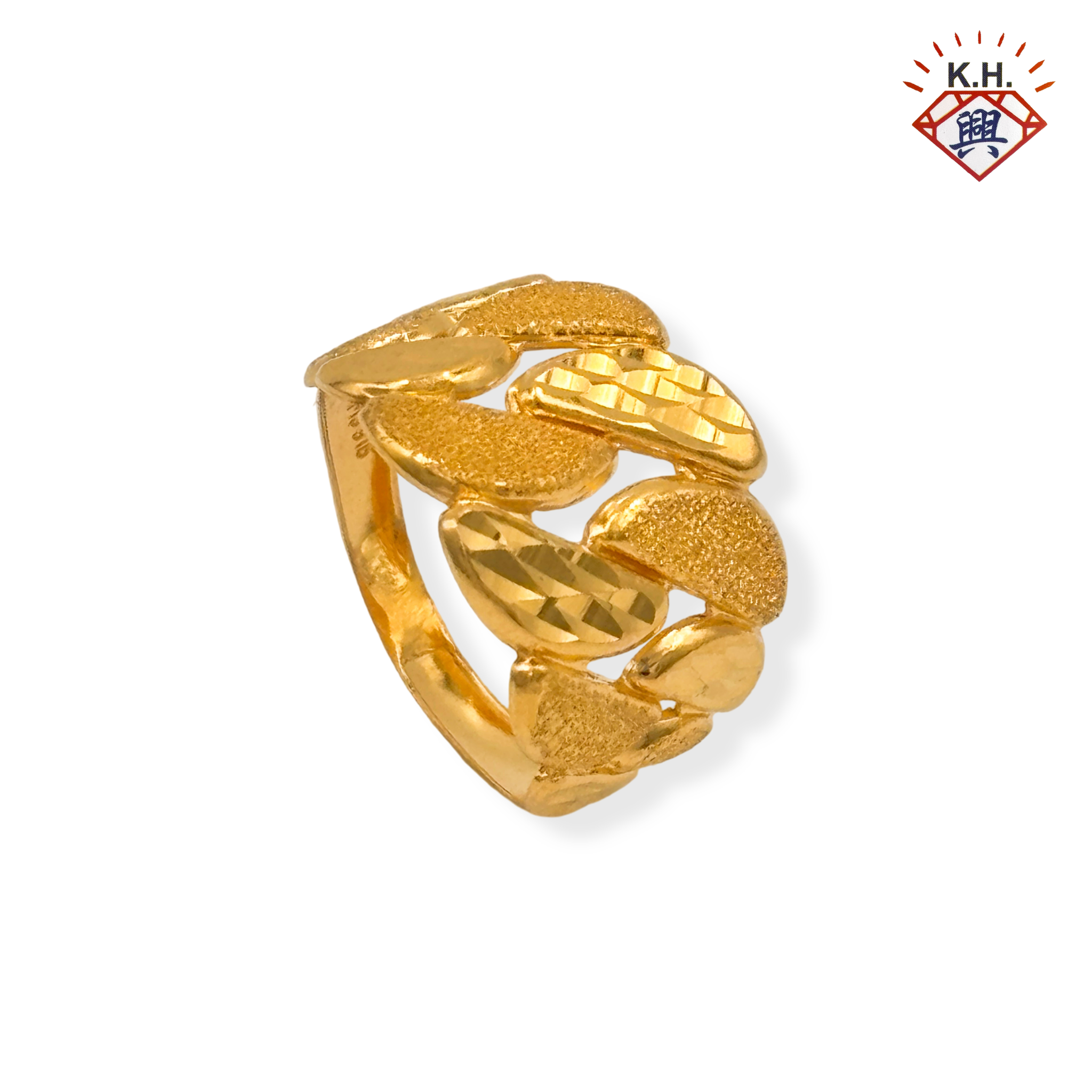 916 Gold Ring - Lebar Kait Satu Berpasir